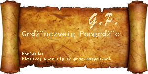 Grünczveig Pongrác névjegykártya